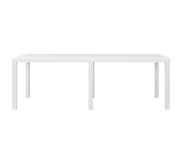 vidaXL Mesa de jardín de plástico aspecto ratán 220x90x72 cm en color Marrón/Blanco/Antracita | estructura resistente ideal para salón dormitorio o estudio