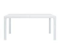 vidaXL Mesa de jardín de plástico aspecto ratán gris 150x90x72 cm en color Antracita/Blanco/Marrón | estructura resistente ideal para salón dormitorio o estudio