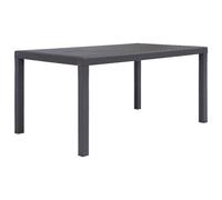 vidaXL Mesa de jardín de plástico aspecto ratán 150x90x72 cm Antracita/Blanco/Marrón