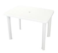 vidaXL Mesa de jardín de plástico blanca 101x68x72 cm