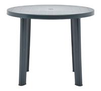 vidaXL Mesa de jardín de plástico gris 89 cm en color Antracita/Blanco/Verde | estructura resistente ideal para salón dormitorio o estudio