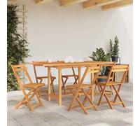 vidaXL Mesa de jardín extensible madera maciza teca 110-160x80x75 cm