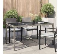 vidaXL Mesa de Jardín Gris 150 x 90 x 75 cm ratán sintético