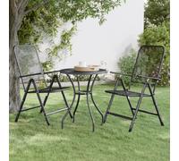 vidaXL Mesa de jardín malla metálica expandida antracita Ø60x72 cm