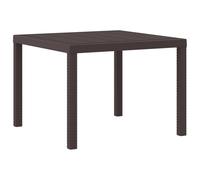 vidaXL Mesa de Jardín Marrón 100 x 100 x 73 cm ratán sintético | Ideal para disfrutar de comidas al aire libre con tu familia o amigos, Hecha de materiales resistentes a la intemperie,