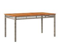 vidaXL Mesa de Jardín, Mesita de Comedor, Mesa Auxiliar de Exterior, Mueble para Patio Balcón, Ratán Sintético Madera de Acacia Gris