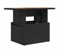 vidaXL Mesa de Jardín, Mesita de Comedor, Mesa Auxiliar Exterior, Mueble para Patio Balcón, Ratán Sintético Madera de Acacia Negro