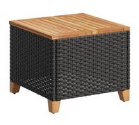 vidaXL Mesa de Jardín, Mesita de Comedor, Mesa Auxiliar Exterior, Mueble para Patio Balcón, Ratán Sintético Madera de Acacia Negro