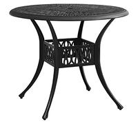 vidaXL Mesa de jardín – Aluminio fundido negro 90x90x74 cm