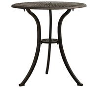 vidaXL Mesa de Jardín Muebles Mobiliario Patio Terraza Balcón Comedor Cena Café Cocina Versátil Decoración Aluminio Fundido Color Bronce 62x62x65 cm