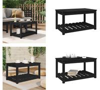 vidaXL Mesa de jardín negra, 82,5 x 50,5 x 45 cm, madera maciza de pino - Mesa de jardín - Mesas de jardín - Mesa para terraza - Mesa auxiliar de jardín