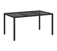 vidaXL Mesa de Jardín Negro 150 x 90 x 75 cm ratán sintético, Mesas de jardín y terraza, soluciones Modernas para Comer al Aire Libre, Muebles Minimalistas y Asientos Resistentes al Sol