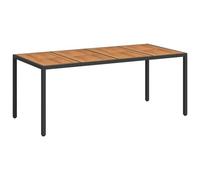 vidaXL Mesa de Jardín Negro 190 x 90 x 75 cm ratán sintético, Mesa de Banquete Moderna para jardín y terraza, Ideal para cenas y Eventos al Aire Libre