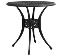 vidaXL Mesa de jardín negro aluminio fundido 78x78x72 cm