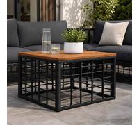 vidaXL Mesa de Jardín Negro y natural 55 x 55 x 37 cm