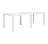 vidaXL Mesa de Jardín Plástico Aspecto de Ratán Blanca 220x90x72cm Mobiliario
