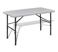 vidaXL Mesa de jardín plegable 122 cm HDPE blanco
