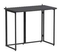 vidaXL Mesa de jardín plegable de ratán sintético negra 90x51x75 cm