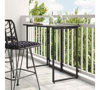 vidaXL Mesa de jardín plegable de ratán sintético negra 90x51x75 cm