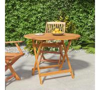 vidaXL Mesa de jardín plegable de madera maciza de acacia Ø 90x75 cm