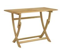 vidaXL Mesa de jardín Plegable Madera Maciza de Acacia 110x55x75 cm