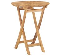 vidaXL Mesa de jardín plegable madera maciza de teca Ø 60 cm