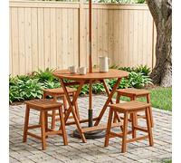vidaXL Mesa de jardín plegable Marrón Ø 90 x 75 cm