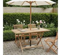 vidaXL Mesa de jardín plegable Natural 120 x 70 x 75,5 cm
