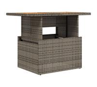 vidaXL Mesa de Jardín, Mesita de Comedor, Mesa Auxiliar de Exterior, Mueble para Patio Balcón, Ratán Sintético Madera de Acacia Gris