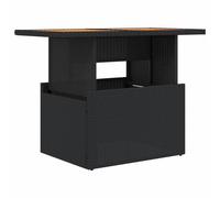 vidaXL Mesa de Jardín, Mesita de Comedor, Mesa Auxiliar Exterior, Mueble para Patio Balcón, Ratán Sintético Madera de Acacia Negro