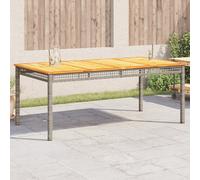 vidaXL Mesa de jardín ratán sintético madera acacia gris 180x90x75 cm