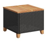 vidaXL Mesa de Jardín, Mesita de Comedor, Mesa Auxiliar Exterior, Mueble para Patio Balcón, Ratán Sintético Madera de Acacia Negro