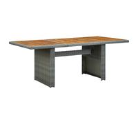 vidaXL Mesa de jardín ratán sintético madera maciza acacia gris claro