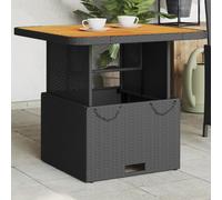 vidaXL Mesa de jardín ratán sintético y acacia maciza negro 70x70x72cm