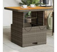 vidaXL Mesa de jardín ratán sintético y madera acacia gris 80x80x71 cm