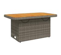vidaXL Mesa de jardín mesita de centro – Ratán sintético y madera maciza de acacia gris 90x55x71 cm