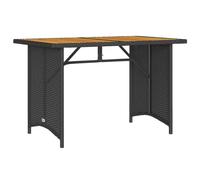 vidaXL Mesa de jardín Superficie de Madera ratán PE Negro 110x68x70 cm, Muebles de jardín, Muebles de Exterior, Mesa de Exterior, Mesa de Comedor