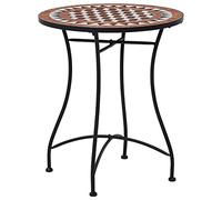 vidaXL Mesa de Mosaico para Cafetería Cerámica Mobiliario Estable Fuerte Robusta Duradera Resistente Funcional Práctica Útil Marrón Diámetro 60cm