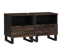vidaXL Mesa de noche 2 pcs Nogal 40 x 33 x 46 cm Madera de ingeniería