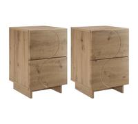 vidaXL Mesa de Noche 2 uds. Roble Artisan 33,5 x 34,5 x 50 cm