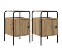 vidaXL Mesa de noche 2 uds. Roble artisan 35 x 36,5 x 56 cm