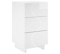 vidaXL Mesa de Noche Blanco Brillante 33,5 x 34,5 x 60 cm