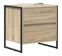 vidaXL Mesa de Noche con cajón 2 pcs Sonoma 50 x 39.5 x 50 cm, Mesita de Noche Industrial, Resistente, diseño Rectangular, Espacios pequeños, Mueble Urbano