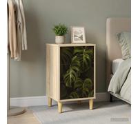 vidaXL Mesita de noche ELBURG, roble Sonoma, 36 x 33 x 60 cm, material de madera