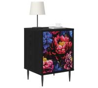vidaXL Mesa de Noche KIEL Roble Negro 36 x 33 x 51 cm