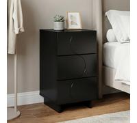 vidaXL Mesa de noche Negro 33,5 x 34,5 x 60 cm Madera de ingeniería
