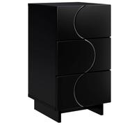 vidaXL Mesa de noche Negro 33,5 x 34,5 x 60 cm Madera de ingeniería