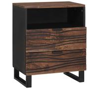 vidaXL Mesita de noche de nogal, 50 x 33 x 62 cm, fabricada en material de madera