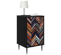 vidaXL Mesa de Noche OMMEN Roble Negro 36 x 33 x 61 cm