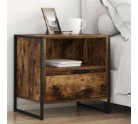 vidaXL Mesita de noche, color nogal, 50 x 39,5 x 50 cm, material de madera